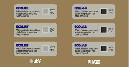 商用洗碗機71℃試紙測試法